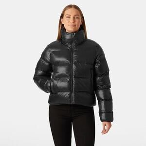 HELLY HANSEN -NWT- Jade Puffer Jacket Black Cropped Insulated PrimaLoft | Large